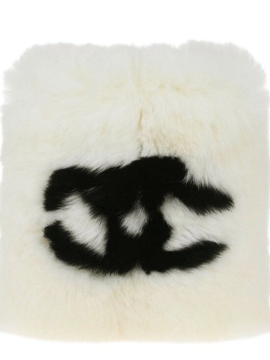 CHANEL Jewelry - Chanel White Lapin Fur Bracelet Bangle Wristband 126372